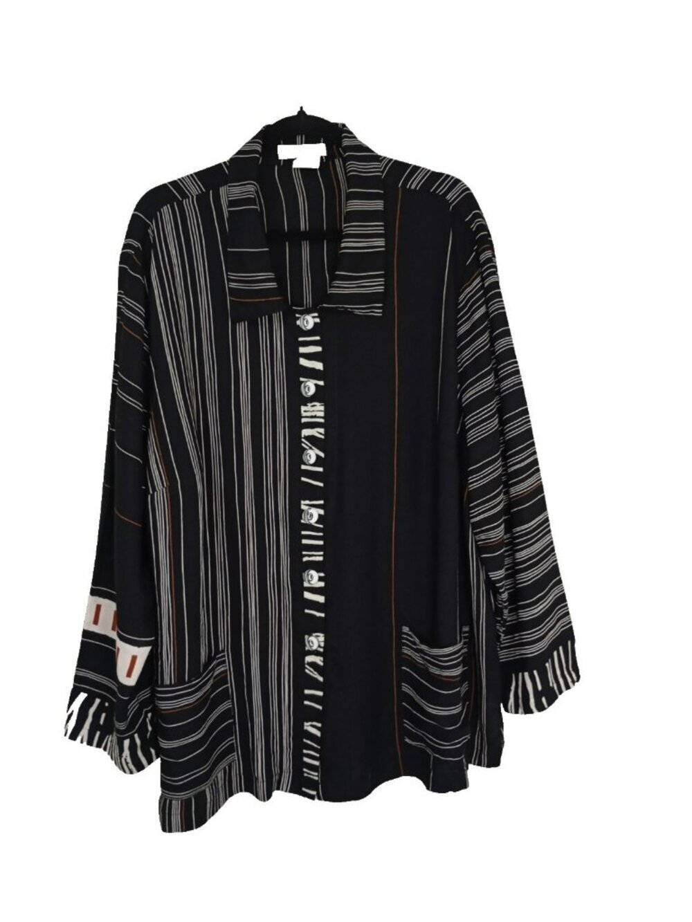 Nino Wong California Artsy Chic Button Front Tunic/Jacket Size Plu 3X Womens